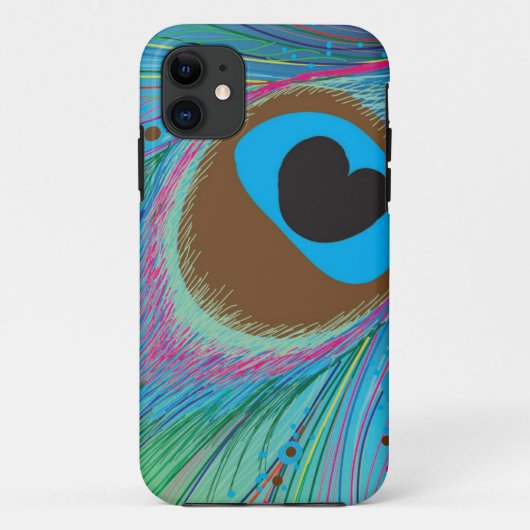 孔雀の羽毛の線の背景 Case-Mate iPhoneケース (裏面)