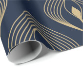 孔雀の羽毛グラデーション模様が溝のフローラモチーフ。  ラッピングペーパー (ロールコーナー)