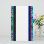 孔雀の羽毛ドラマ文房具 便箋 (スタンド正面)