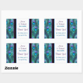 孔雀の羽毛ドラマ – ありがとうご封カスタマイズ-  長方形シール (シート)