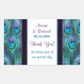 孔雀の羽毛ドラマ – ありがとうご封カスタマイズ-  長方形シール (正面)