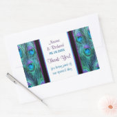 孔雀の羽毛ドラマ – ありがとうご封カスタマイズ-  長方形シール (封筒)