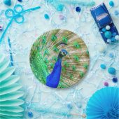 孔雀の羽毛 ペーパープレート (パーティー)