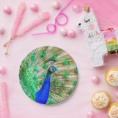 孔雀の羽毛 ペーパープレート (パーティー)