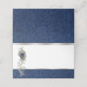 孔雀の羽結婚の折り畳み座席表 プレイスカード (外部開封)