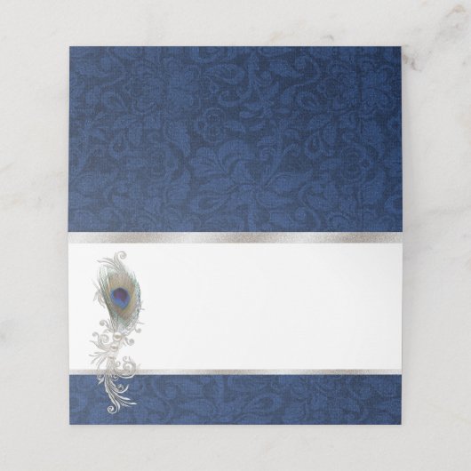 孔雀の羽結婚の折り畳み座席表 プレイスカード (外部開封)