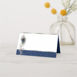 孔雀の羽結婚の折り畳み座席表 プレイスカード