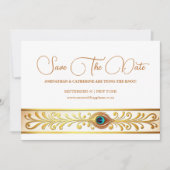 孔雀の羽結婚の繁栄した鳥のテーマ救 招待状 (正面)