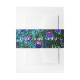 孔雀の羽結婚の 招待状ベリーバンド