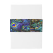 孔雀の羽結婚の 招待状ベリーバンド (裏面例)