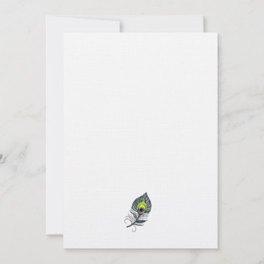 孔雀の羽結婚の 招待状 (裏面)