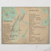 孔雀の羽結婚式 プログラム焼けたエッジ (裏面)