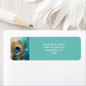 孔雀の羽結婚羽の差出人住所 ラベル (インサイチュ)