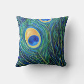 孔雀の羽絵画の クッション (裏面)