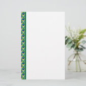 孔雀の羽縁ど 便箋 (スタンド正面)