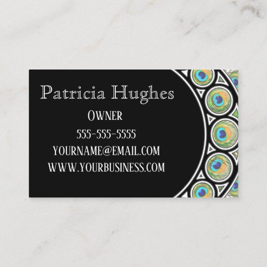 孔雀の羽縁ど 名刺 (裏面)