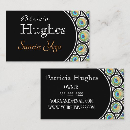 孔雀の羽縁ど 名刺 (正面/裏面)