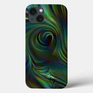 孔雀の羽色の堅いXtremeのiPhoneの場合 iPhone 13ケース