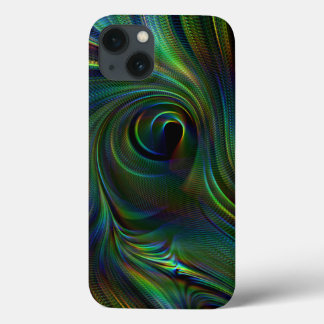 孔雀の羽色の堅いXtremeのiPhoneの場合 iPhone 13ケース
