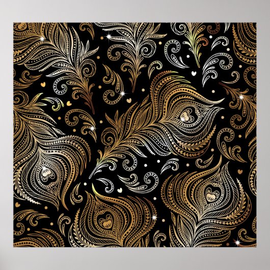 孔雀の羽芸術的：フリーハンドスケッチ。 ポスター (正面)