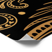 孔雀の羽芸術的：フリーハンドスケッチ。 ポスター (角)