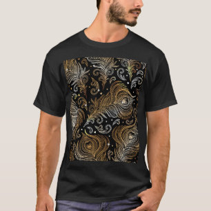 孔雀の羽芸術的:フリーハンドスケッチ。 Tシャツ
