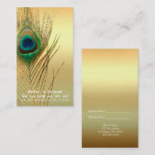 孔雀の羽金ゴールドエキゾチックBoho友人を参照 紹介カード (正面/裏面)