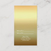 孔雀の羽金ゴールドエキゾチックBoho友人を参照 紹介カード (裏面)