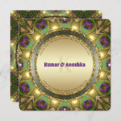 孔雀の羽金ゴールドグローインディアンウェディングエグスト プログラム (正面/裏面)