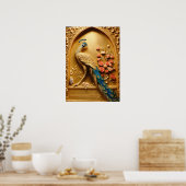 孔雀の羽 – あなたの家のための色のバースト ポスター (キッチン)