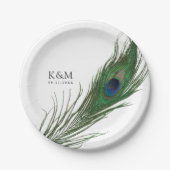 孔雀の羽 |の結婚イベント ペーパープレート (正面)