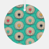 孔雀の羽：アイボリーブルーファンタジー。 ガラスオーナメント (裏面)