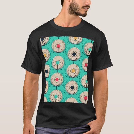 孔雀の羽:アイボリーブルーファンタジー。 Tシャツ (正面)