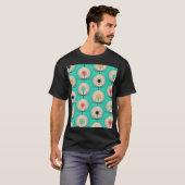 孔雀の羽:アイボリーブルーファンタジー。 Tシャツ (正面フル)