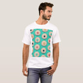 孔雀の羽：アイボリーブルーファンタジー。 Tシャツ (正面フル)