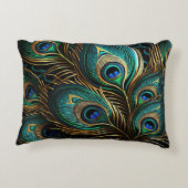 孔雀の羽 – アールデコ アクセントクッション (裏面)