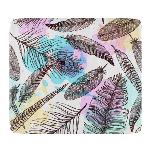 孔雀の羽 カッティングボード (正面)