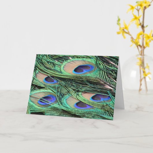 孔雀の羽 カード (黄色い花)