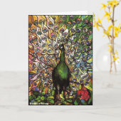 孔雀の羽 カード (黄色い花)