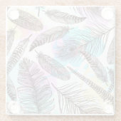 孔雀の羽 ガラスコースター (裏面)