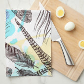 孔雀の羽 キッチンタオル (四つ折り)