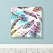 孔雀の羽 キャンバスプリント (インサイチュ (ウッドフロア))