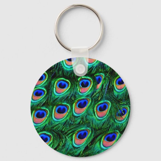 孔雀の羽_ キーホルダー (正面)