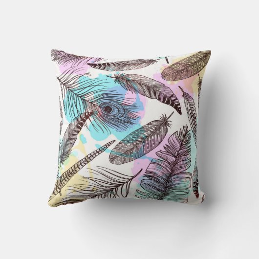 孔雀の羽 クッション (裏面)