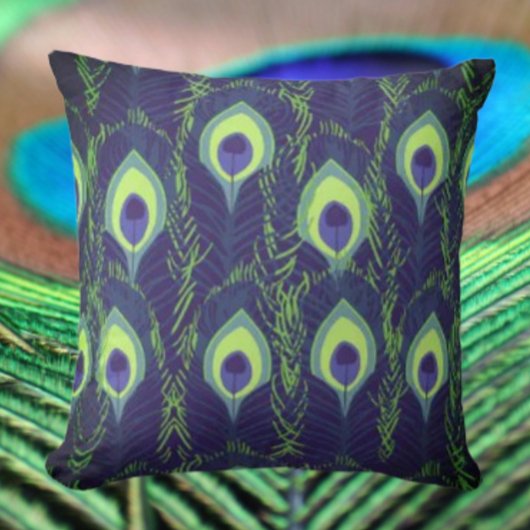 孔雀の羽 クッション