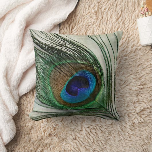 孔雀の羽 クッション (ブランケット)