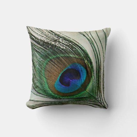 孔雀の羽 クッション (正面)