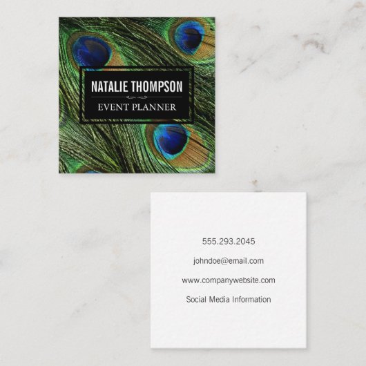 孔雀の羽 スクエア名刺 (正面/裏面)
