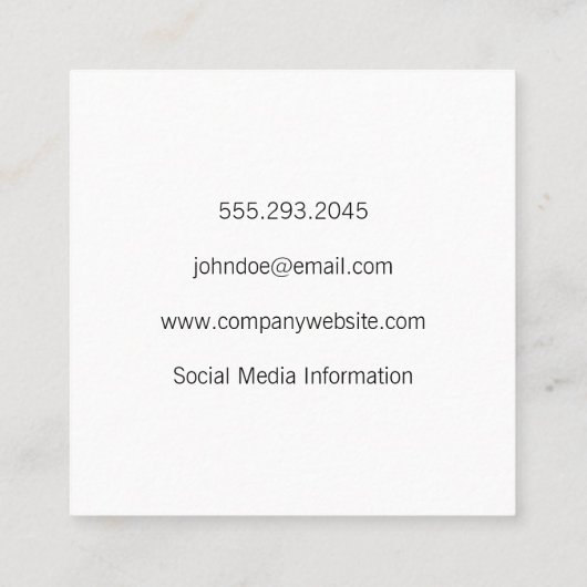 孔雀の羽 スクエア名刺 (裏面)