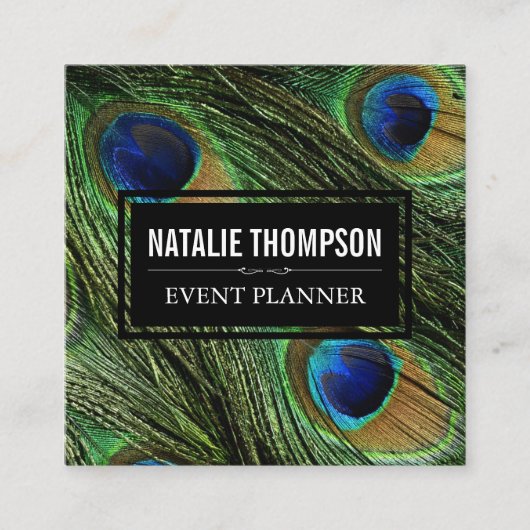 孔雀の羽 スクエア名刺 (正面)